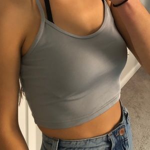 Satin Grey Tank Top ARITZIA